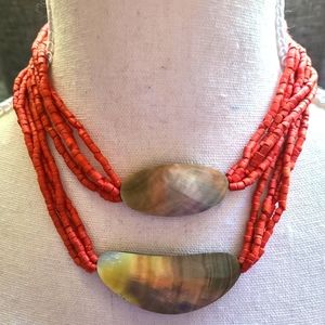NWOT Red Beaded Necklace